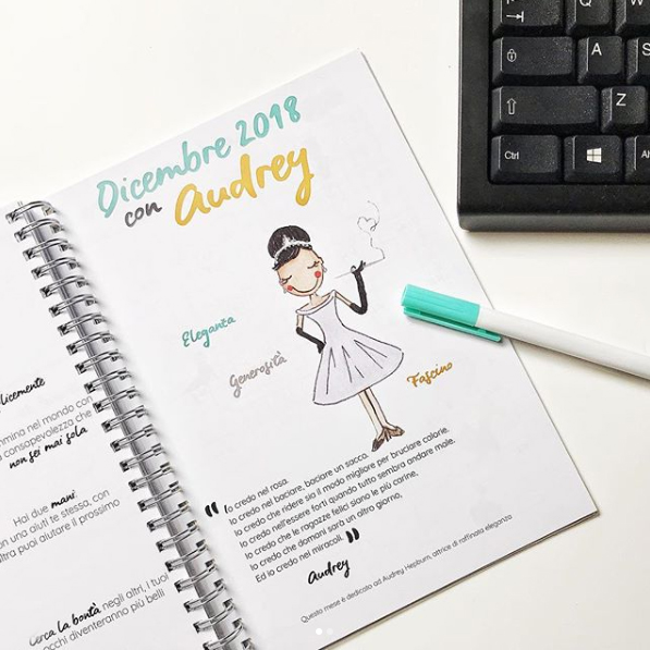 mese di dicembre agenda MIA 2018 dedicata ad Audrey