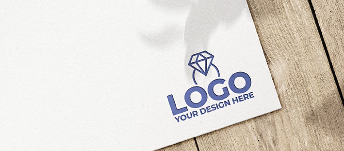 Engraved logo on paper mockup